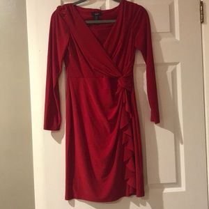Chaps red wrap dress